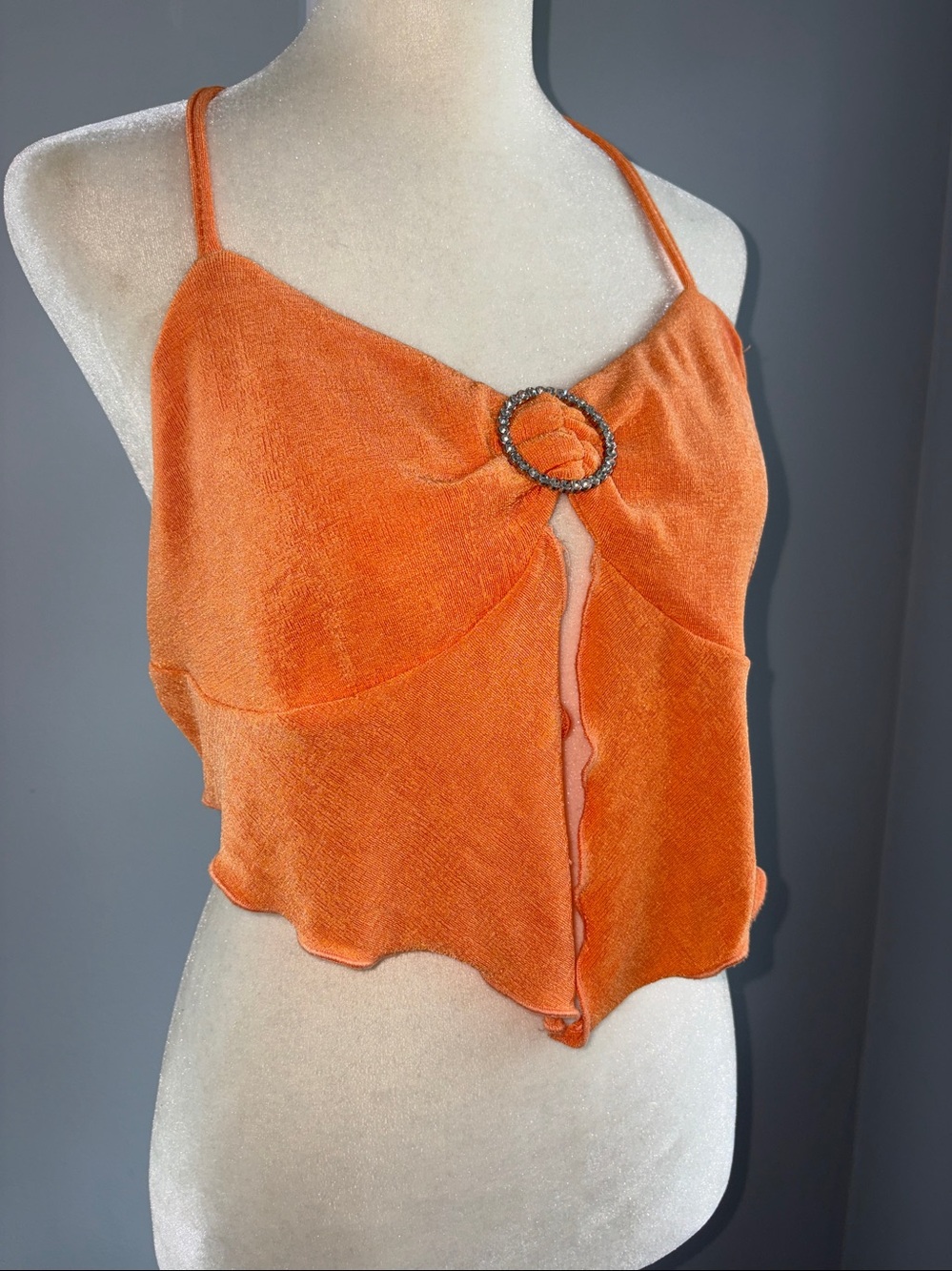 Motel Rocks Orange Rhinestone Ring Cami - Picture 3 of 8